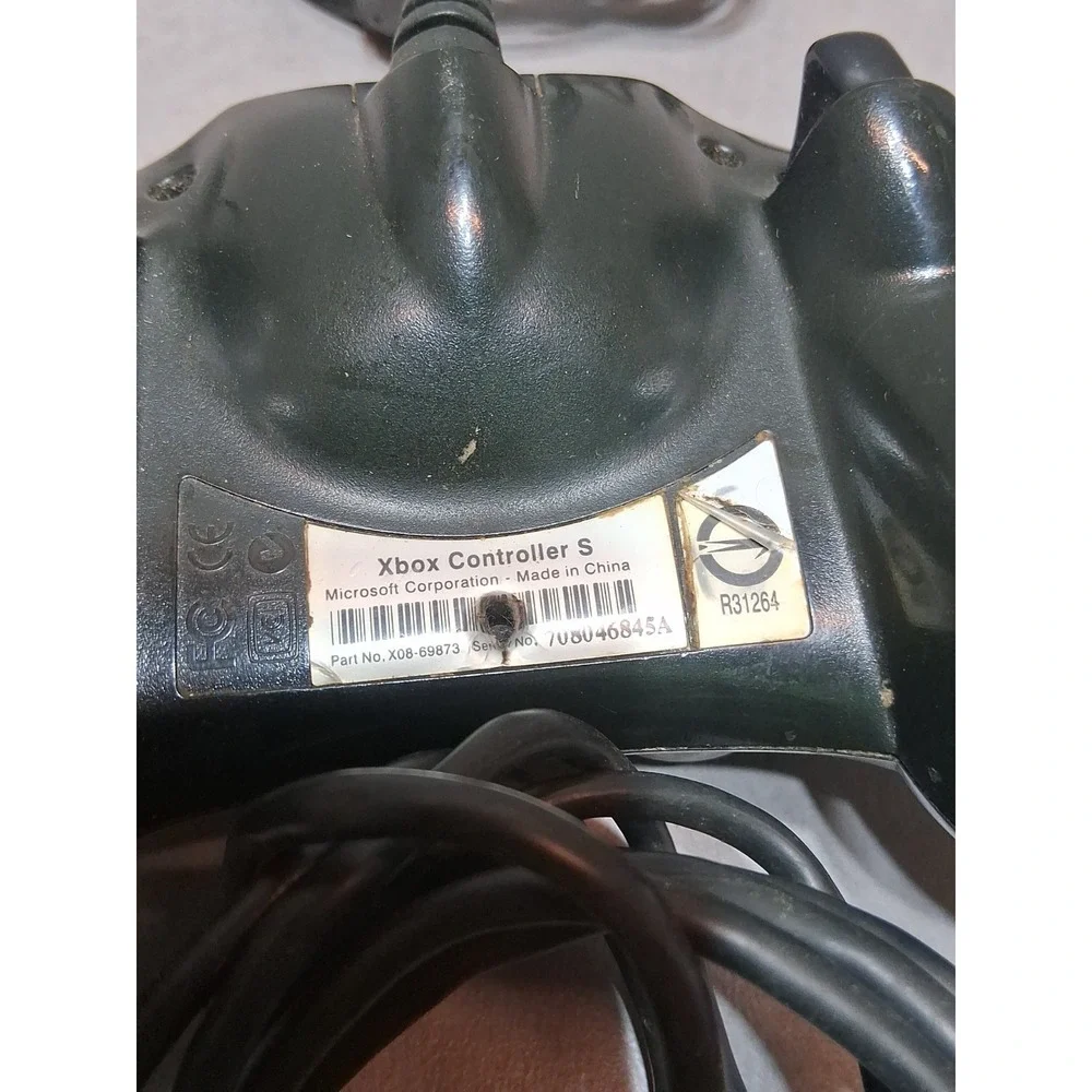 3 Microsoft Original Xbox Controller S Type Black - Breakaway Cable X2 Untested